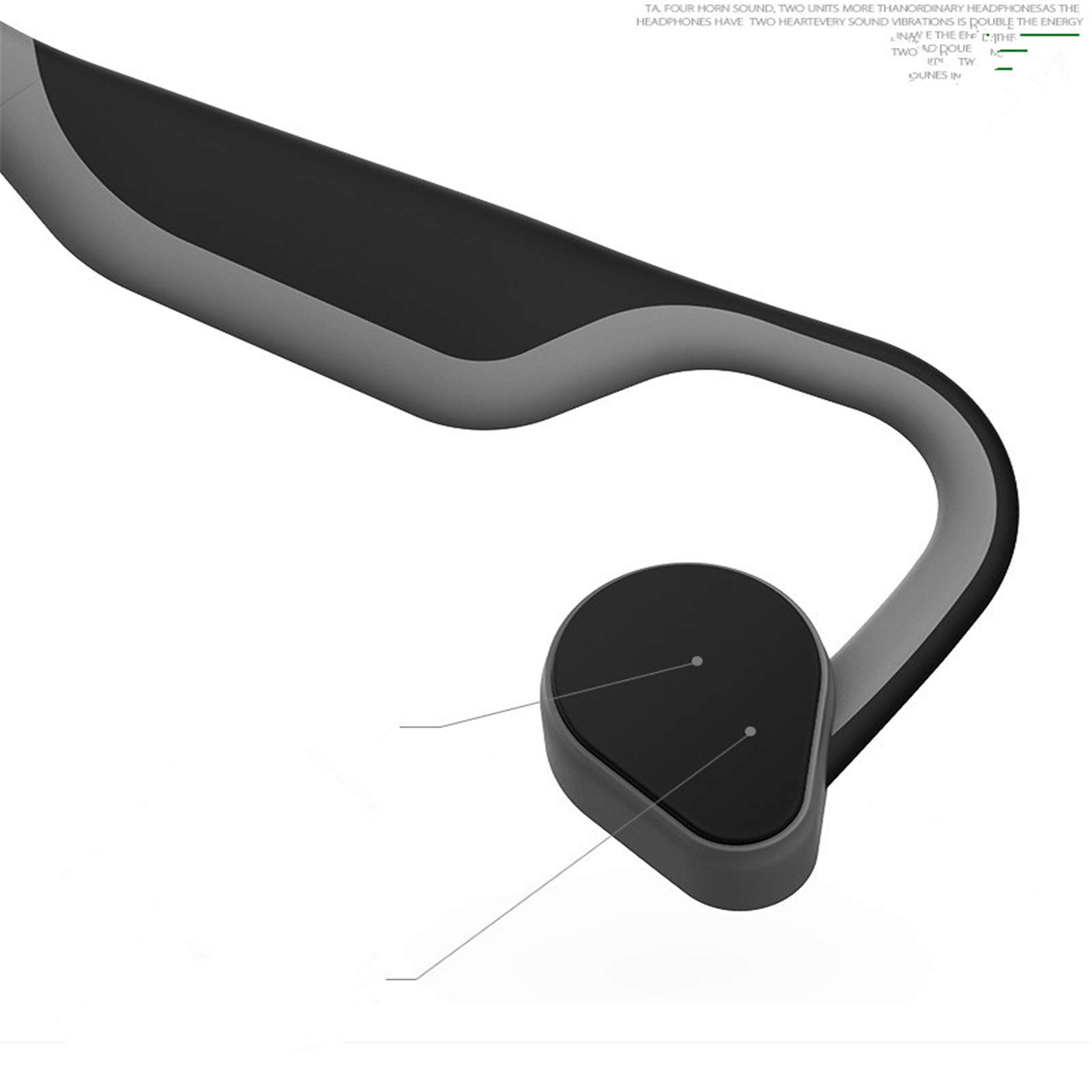 Cuffie di Conduzione Ossea, Cuffie Bluetooth Non Tappo Auricolari, Gancio Auricolare Wireless Vero Leggero, Adatto per L'esercizio Domestico, Auricolari Bluetooth Anti-Sudore per La Corsa,Grigio