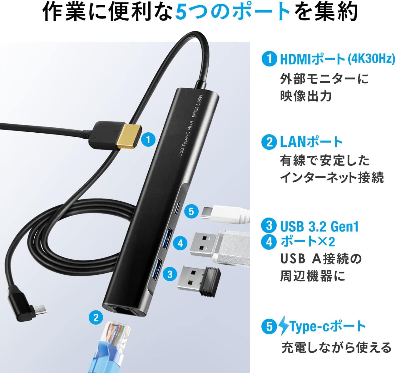 サンワダイレクト Type-C ドッキングステーション 10-in-1 【公式通販】