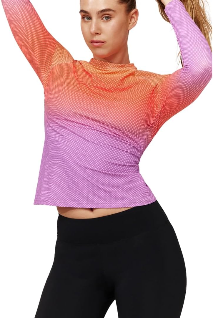 Gottex Women's Free Nixi Long Sleeve Rash Guard Swim Top-Built-in Sports Bra, Removable Soft Cups Swimwear