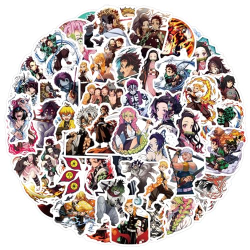 110pcs Japanese Demon Manga Slayer Stickers Mixed Pack Lovely Cartoon Characters Decals Cartoon Anime Sticker for Teens Waterproof Stickers for Water Bottle Laptop Skateboard Guitar