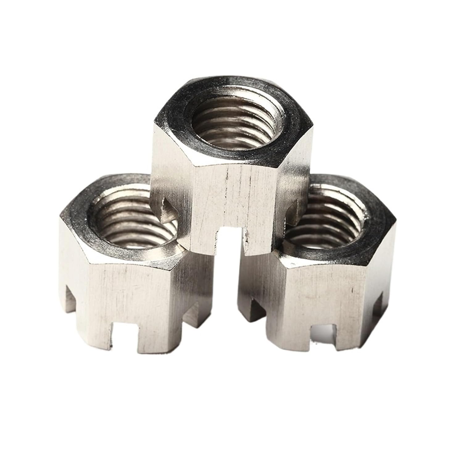 Hexagon Slotted Nut Pack of 10 M6-M20 304 Stainless Steel Hexagon Slotted Thin Castle Nuts with Metric Coarse(M20)