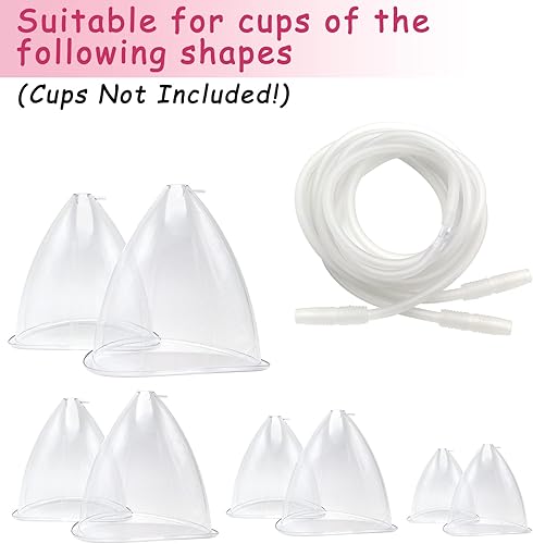 Miniatura 8 de weiwei Accesorios para máquinas de terapia de vacío, 2 tubos de silicona tipo Y para tazas grandes, tubo de vacío de silicona transparente para