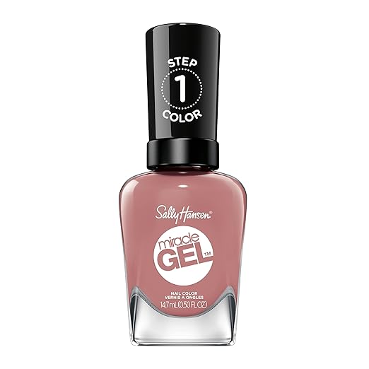 Sally Hansen Miracle Gel, Rose & Shine, Long Lasting, Gel-Like Formula, No UV Lamp Needed, Opaque, Shiny Pink Nail Polish