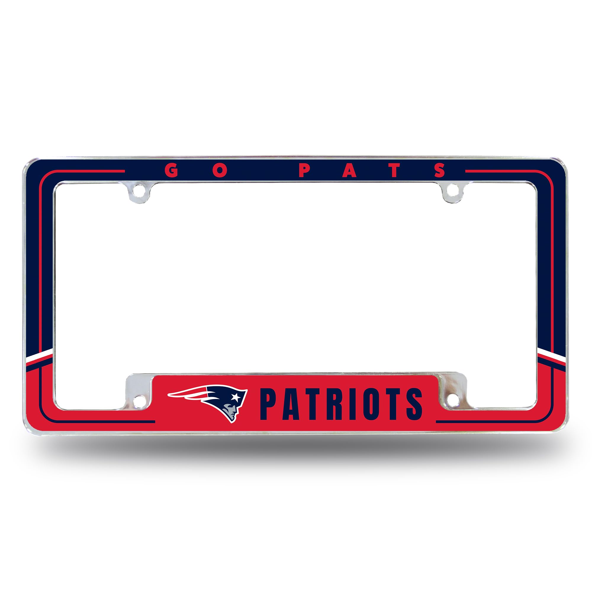 Cadre de plaque Patriots NFL bicolore en finition chrome premium durable - 8