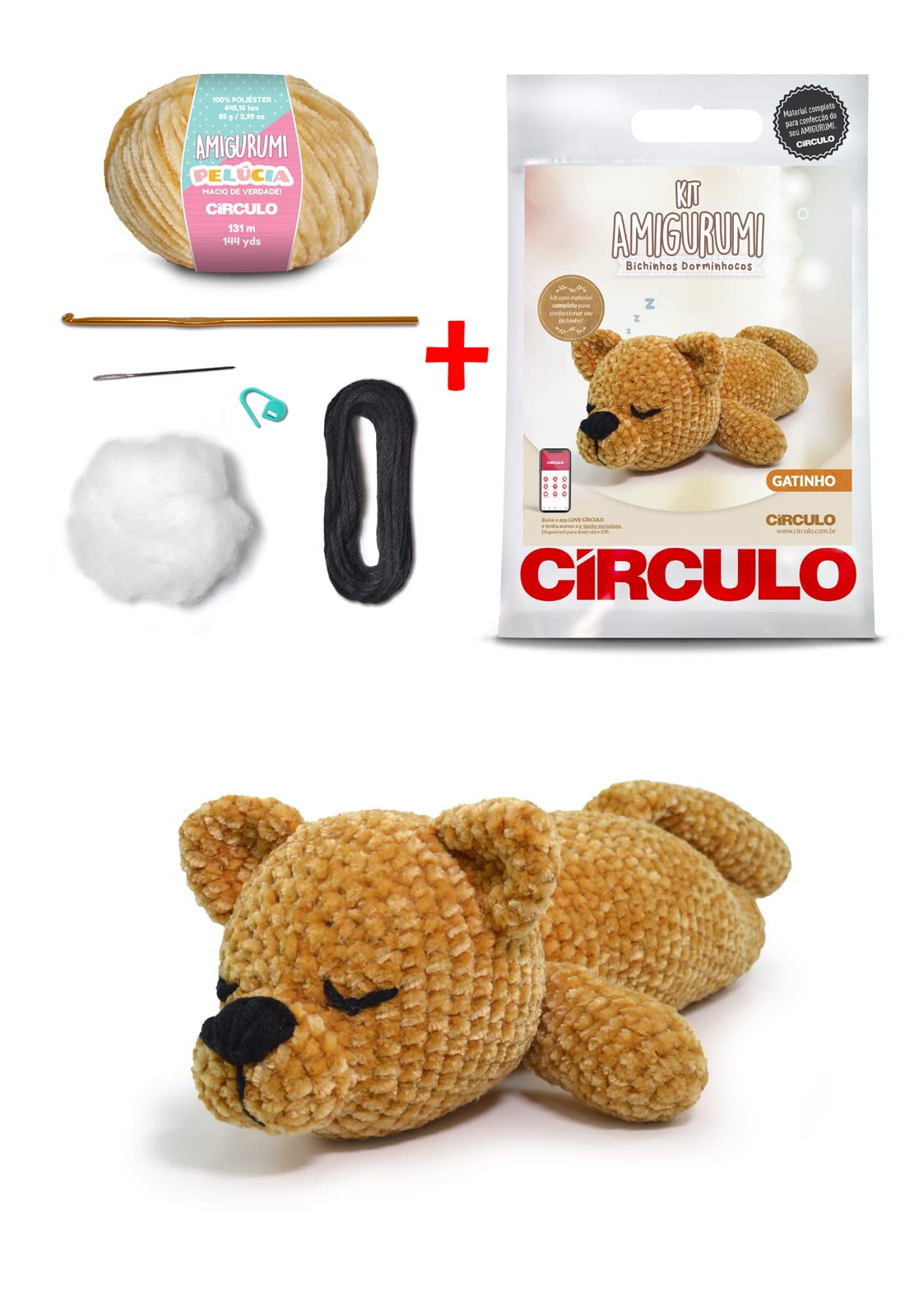 Circulo Amigurumi Crochet Kit - It's Nappy Time - Todo incluido, instrucciones fáciles - Kit de ganchillo para principiantes - Juego de ganchillo - Kit de ganchillo de animales, hilo de amigurumi