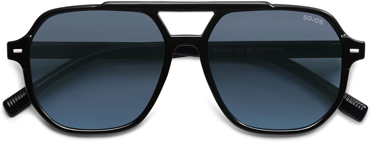 SOJOS Retro Trendy Aviator Polarized Sunglasses Men Women Vintage 70s Square Stylish Frame Sun Glasses SJ2283 - Image 3