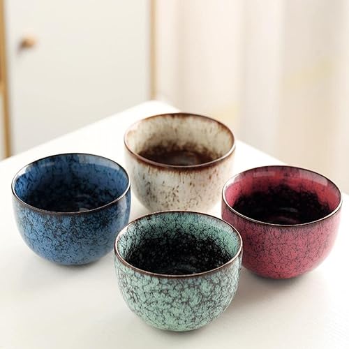 Miniatura 8 de Macetas de cerámica para suculentas de 3 pulgadas con orificio de drenaje y bandeja de bambú para plantas interiores y exteriores, juego de 4