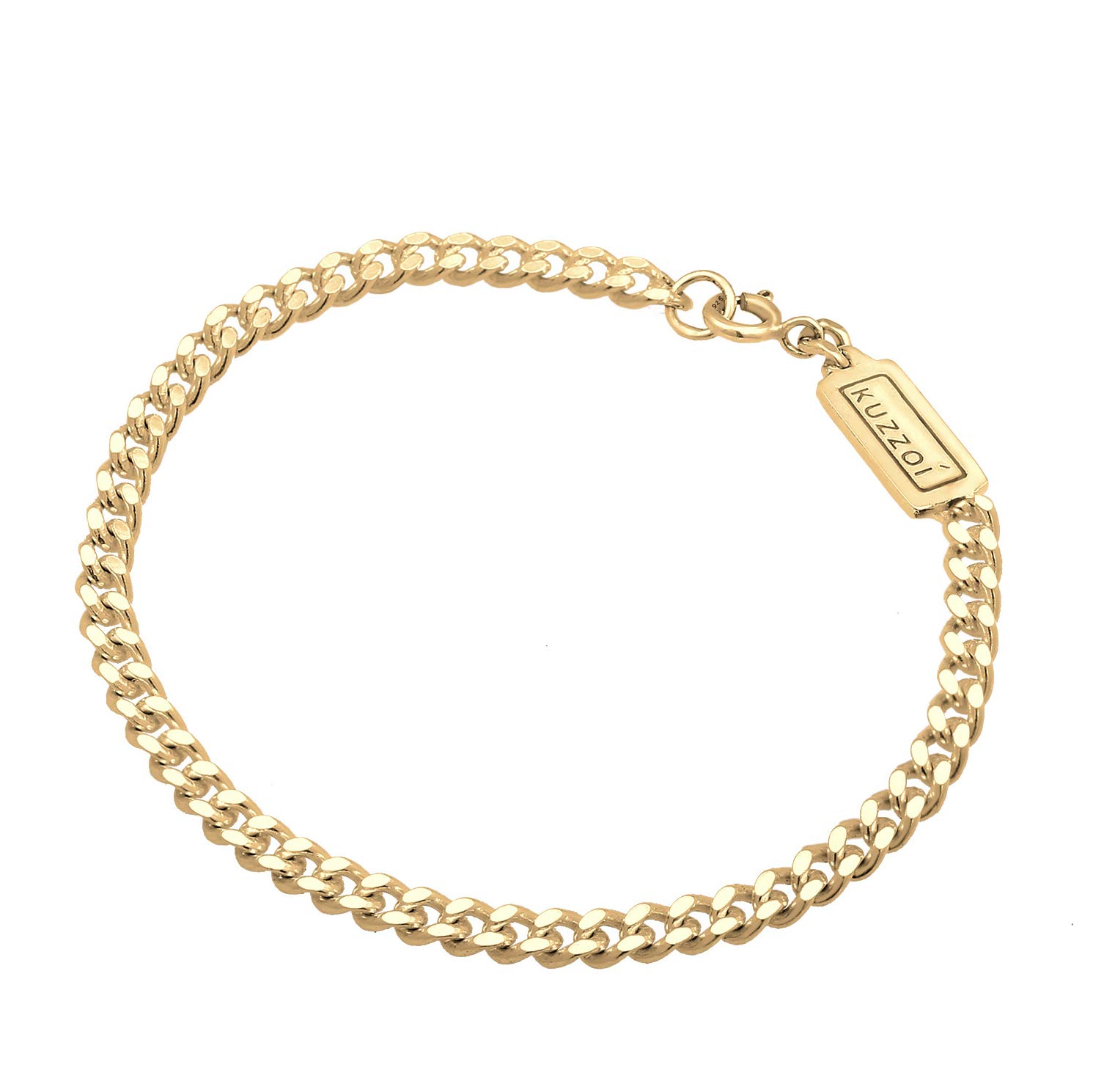 Kuzzoi Buddha Silber-Armband goldfarben 925 Silber Herren 5 mm