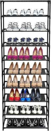 Zapatero de 8 niveles para organizar zapatos, estante angosto desmontable de tela impermeable para zapatos con capacidad para 32 a 40 pares de