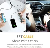 Vista 7 de Puxnoin Cable de carga múltiple, paquete de 2 cables de carga múltiple universal 3 en 1, cable USB múltiple de carga rápida con tipo C, conectores