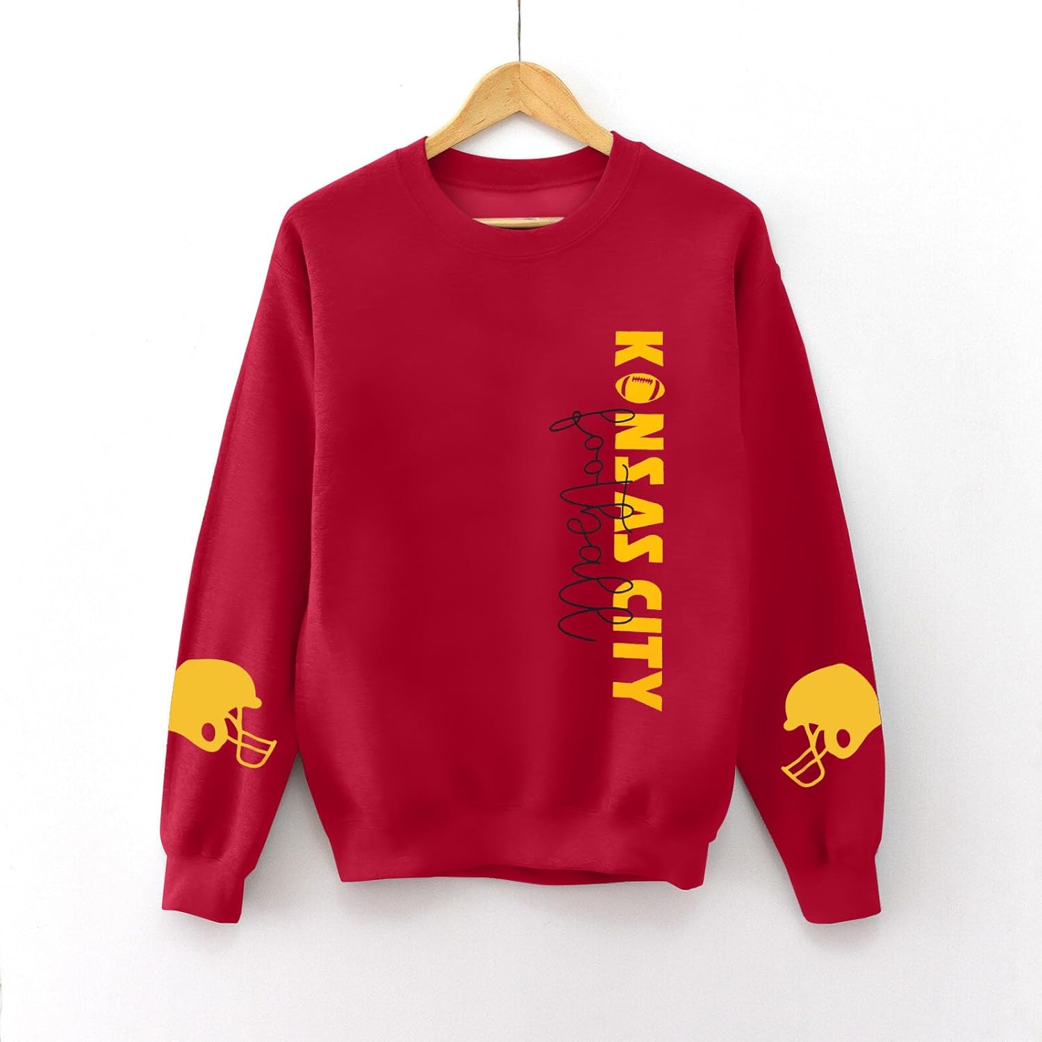 HEBBE Football Sweatshirts For Women Game Day Football Sweatshirt Touchdown Shirt Casual Crewneck Pullover Top - Image 4