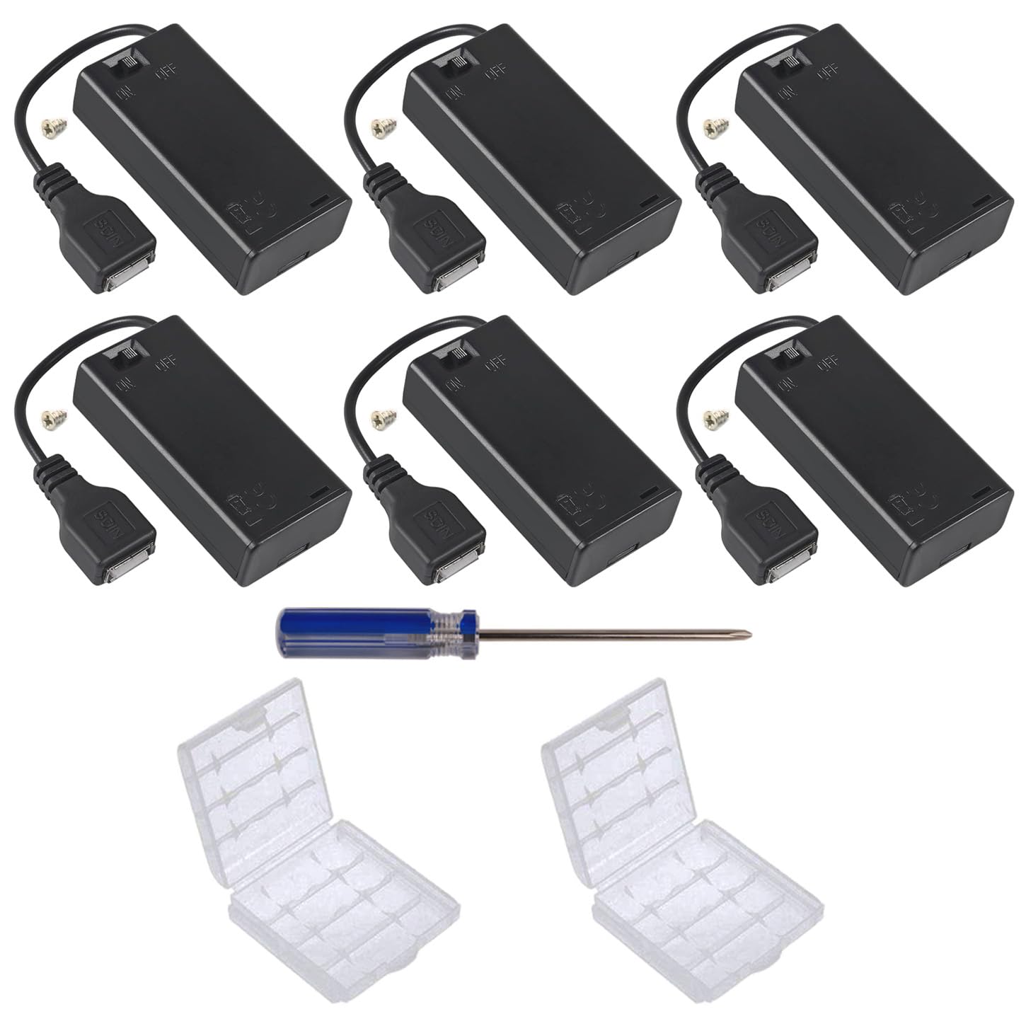 Portabatteria Greluma 12V Per 8 Batterie AA - Con Interruttore ON/OFF E Spina DC 5.5x2.1 Mm (2 Pezzi) - Foto 4