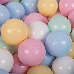 KiddyMoon Bolas Colores Pastel Color Only para Piscina Plástico Niños Infantil ∅ 7Cm Fabricado UE Sólo Color Pastel