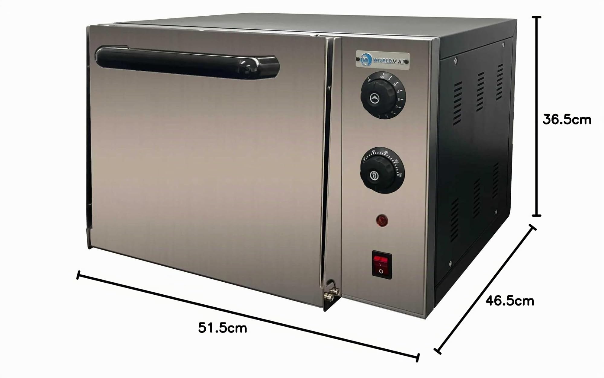 MBH – Horno para Pizzas Profesional WORLDMAI de 2 Pisos para Hostelería. Horno Eléctrico de Piedra Refractaria y Capacidad para 2 Pizzas de 33cm ideal para Bar, Restaurantes y Pizzerías.