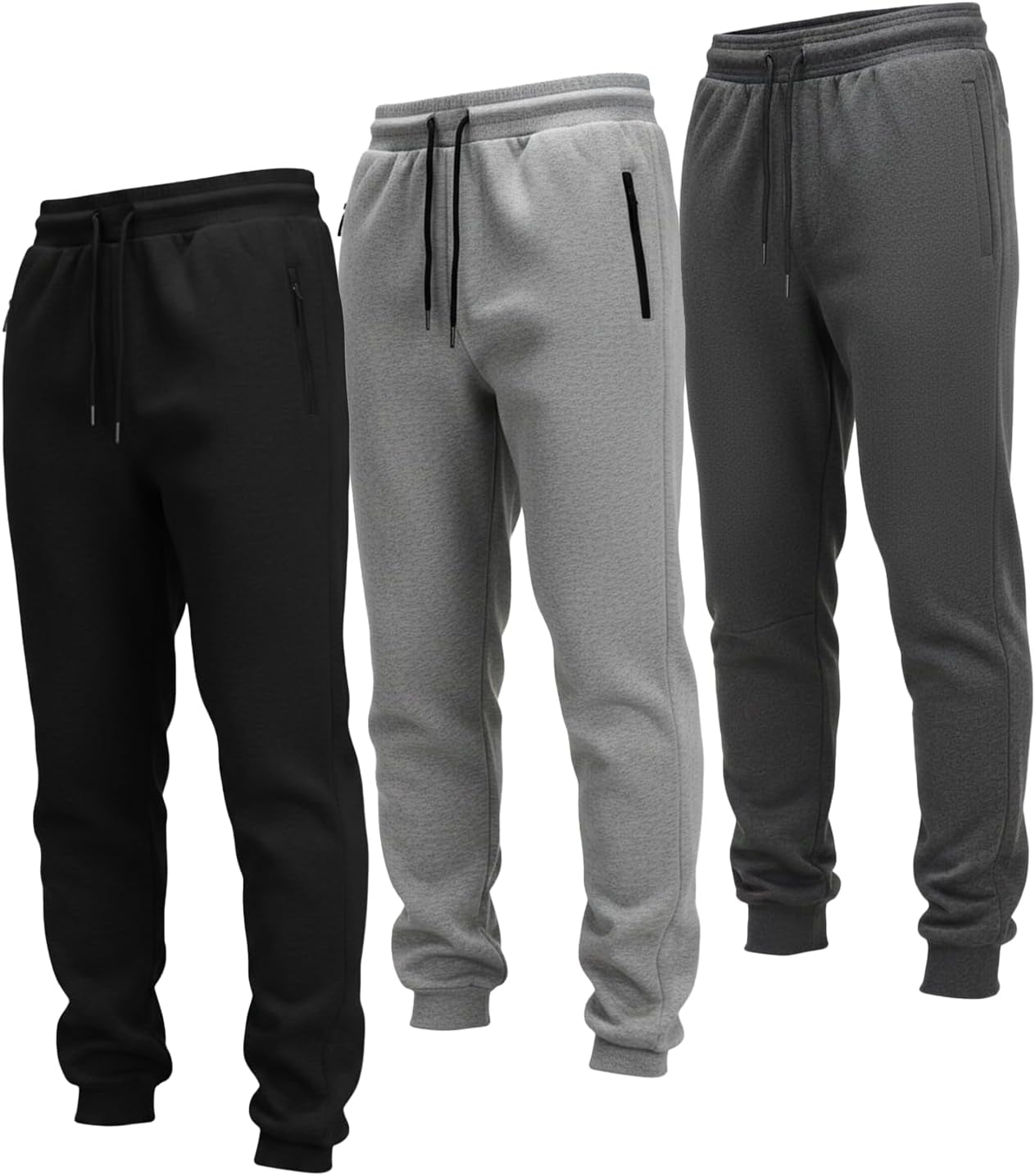 PB Mens Sweatpants 3-Pk – Fleece Joggers for Men with Cargo Or Zipper Pockets, Athletic Sweatpants & Mens Joggers Sizes S–XL