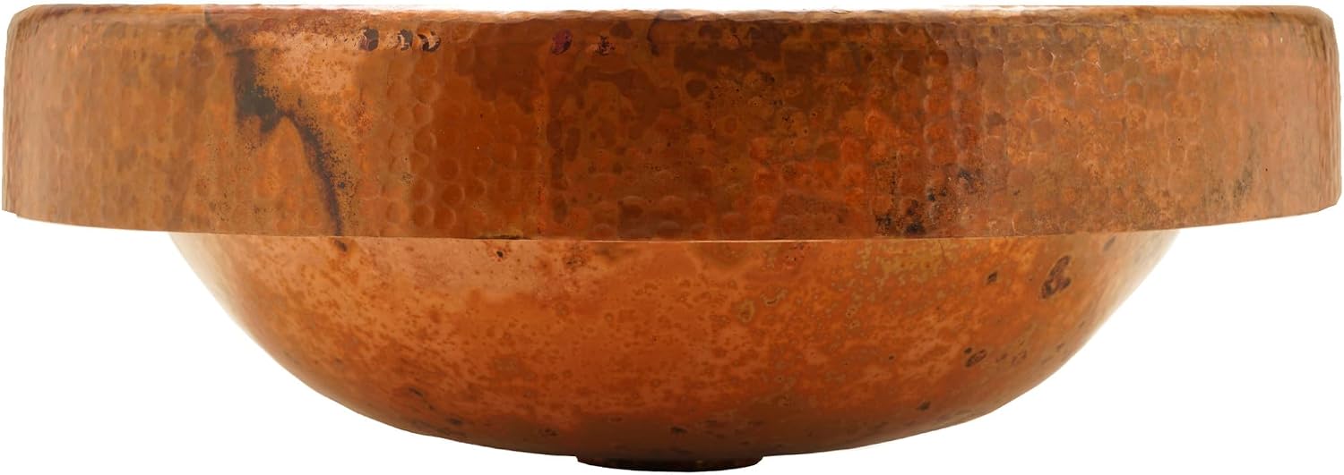 Miseno MVS-TCU-014-NODRAIN Granada 17" Circular Copper Drop In Bathroom Sink - Natural Copper