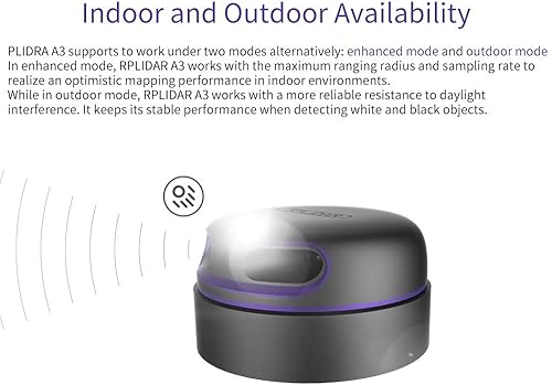 Miniatura 3 de youyeetoo Slamtec RPLIDAR A3 2D 360 grados 82.0 ft de radio de escaneo y silencio sin escobillas sensor lidar motor para evitar obstáculos y