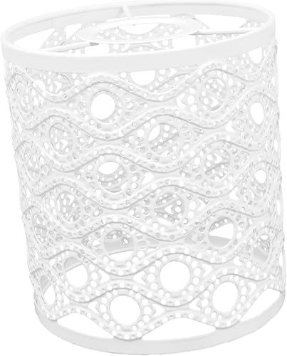 OSALADI Pantalla de lámpara de metal de bombilla blanca Pantalla de lámpara blanca Pantalla de lámpara colgante Pantalla de lámpara decorativa