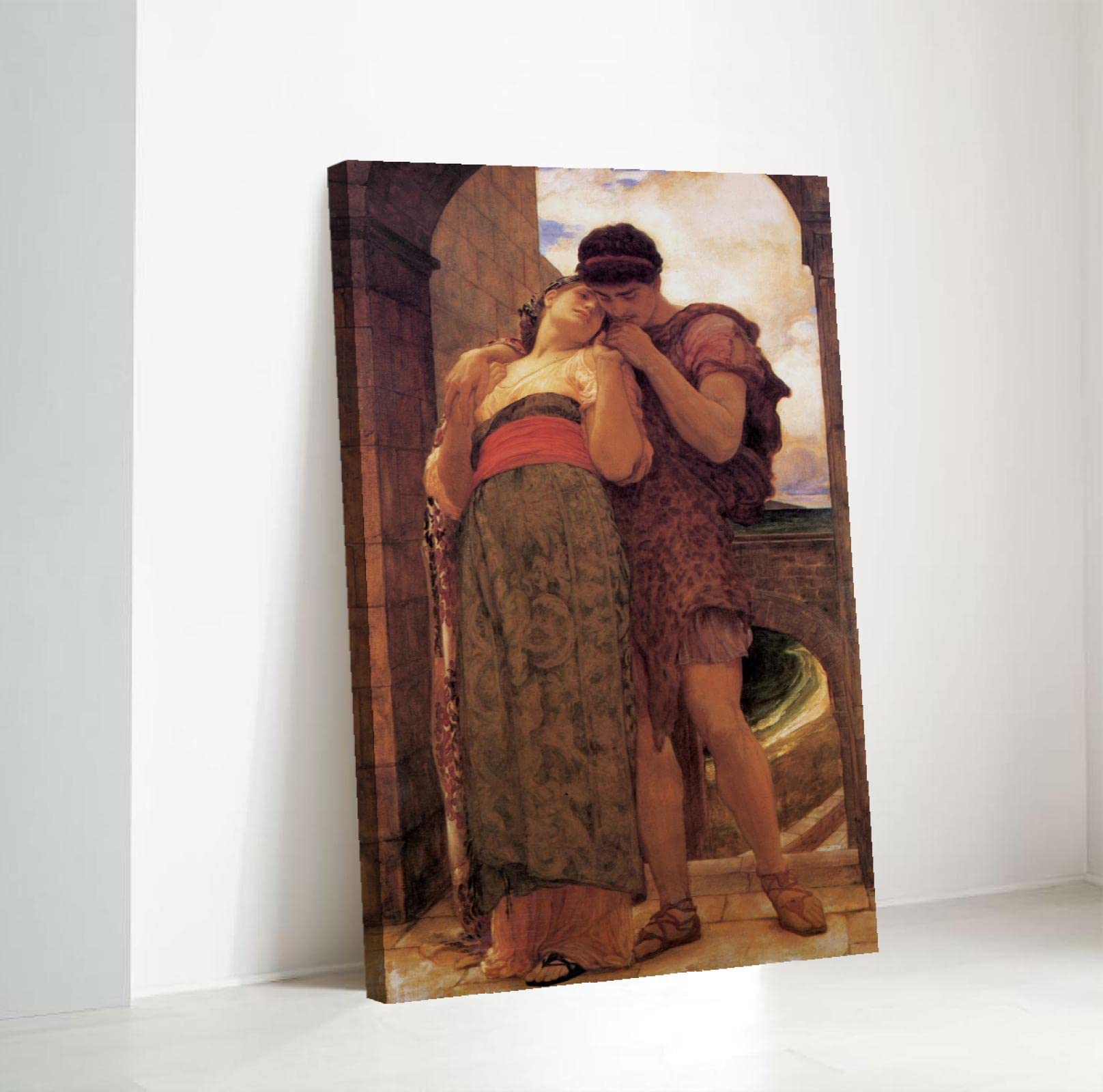 Duża sztuka ścienna druk na płótnie Frederic Leighton słynne obrazy ślub 1882 wydruki na płótnie i plakaty do salonu dekoracja domu 60 x 100 cm rama wewnętrzna