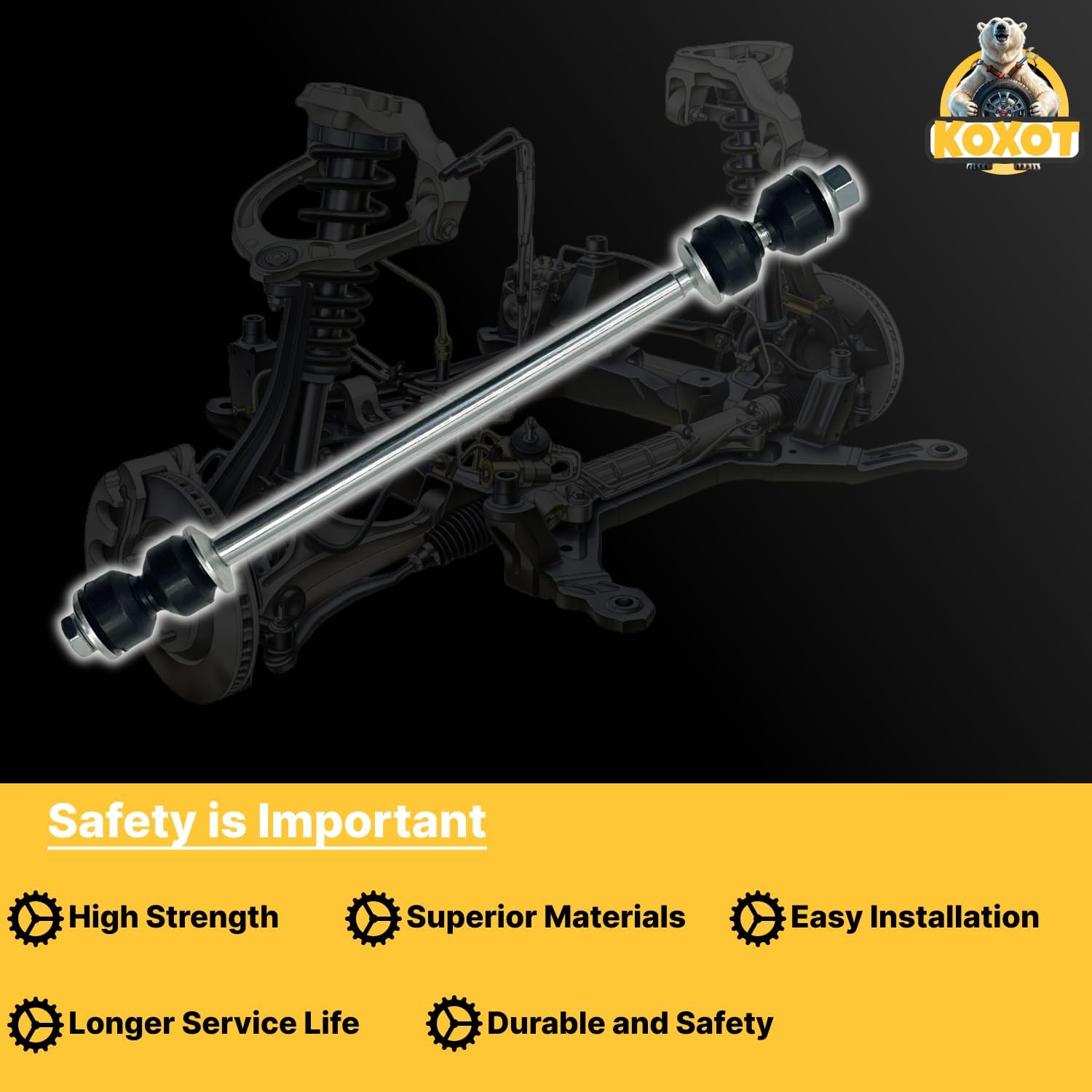 2Pcs K700633 Rear Sway Bar Stabilizer Link Kit Compatible with 2008-2017 Buick Enclave, 2009-2017 Chevrolet Traverse, 2017 GMC Acadia Limited, 2007-2016 GMC Acadia, 2007-2010 Saturn Outlook