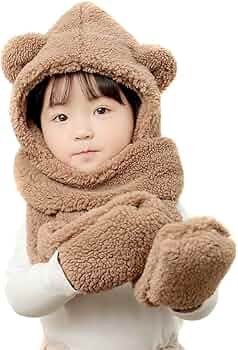 Scaldacollo Con Cappuccio Per Bambini - Sciarpa In Peluche Multifunzione, Taglie 1-6 Anni, Per Autunno/Inverno