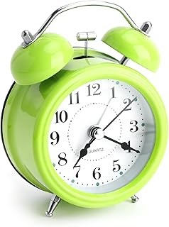 TNSLAND Analoger Wecker Ohne Ticken, Wecker Analog Extra Laut für Tiefschläfer, Retro Tischuhr aus Metall, Nachttischwecker Schulanfang, Nachttisch Uhr mit Drehregler für Jugendliche und Erwachsene