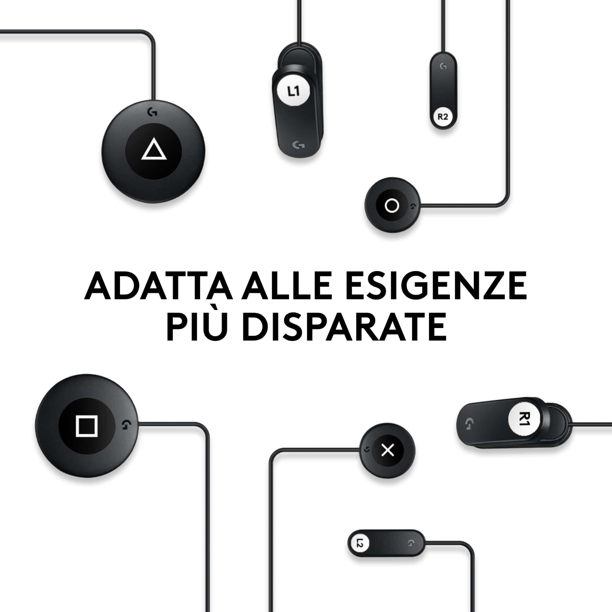 Logitech G Adaptive Gaming Kit For Access Controller, controlli personalizzabili ad alte prestazioni progettati per console PS5, 8 pulsanti e trigger - Nero