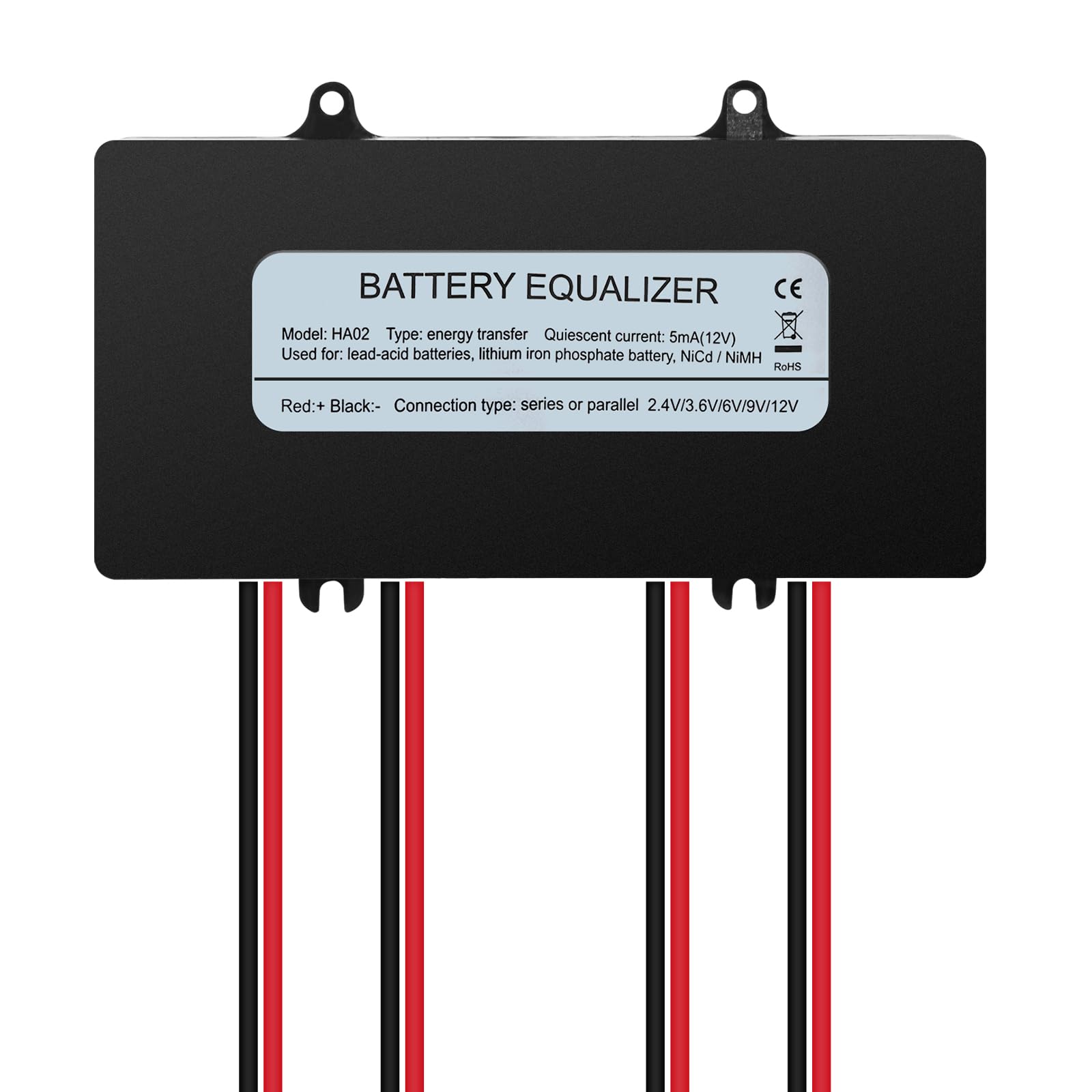 Jadeshay Égaliseur de Batterie 48V Battery Equalizer HA02 4 x 6-12V Équilibreur d'égaliseur de Batterie système Solaire équilibreur de Tension de Batterie for Batterie au Lithium au Plomb