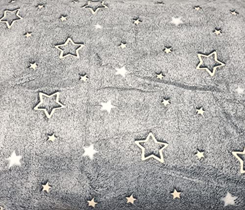 Coperta in pile con sfondo blu a stelle e nuvole di luna per divano, divano o letto, accogliente coperta morbida