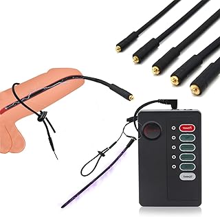 Kit d'électrostimulation sexuelle pour homme - Sondes urétrales électriques avec anneaux péniens - Dilatateurs urétraux - Longueur : 250 mm - Diamètre : 4/5/6/7/8 mm