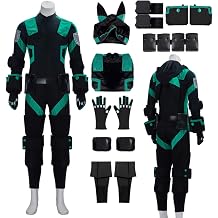 TMSREBU Midoriya Izuku Cosplay Costume Black Suit Uniform Midoriya Izuku Outfit Jumpsuit Full Set
