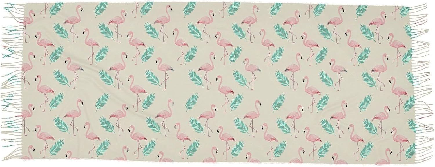 Winter Scarf for Women Pink Flamingo Fashion Tassel Shawl Wraps for Women, Cold Weather Warm Womens Scarves Soft Long Scarf Gifts