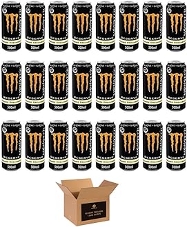 Monster Energy Drink Flavours | Juiced, Zero Sugar, Ultra, Monarch, Fiesta Mango, Strawberry Dreams, VR46, Punch | High Caffeine Sports Energy Drink - Monster Reserve Orange (24Pack x 500ml)