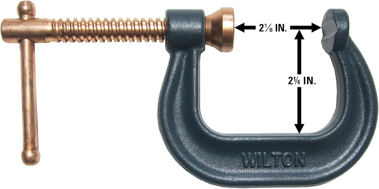 Wilton Spark-Duty C-Clamp, 2-1/8" Opening, 2-1/4" Throat, 3500 Lbs. Clamping Force (Model 402-P) (Pack of 2)