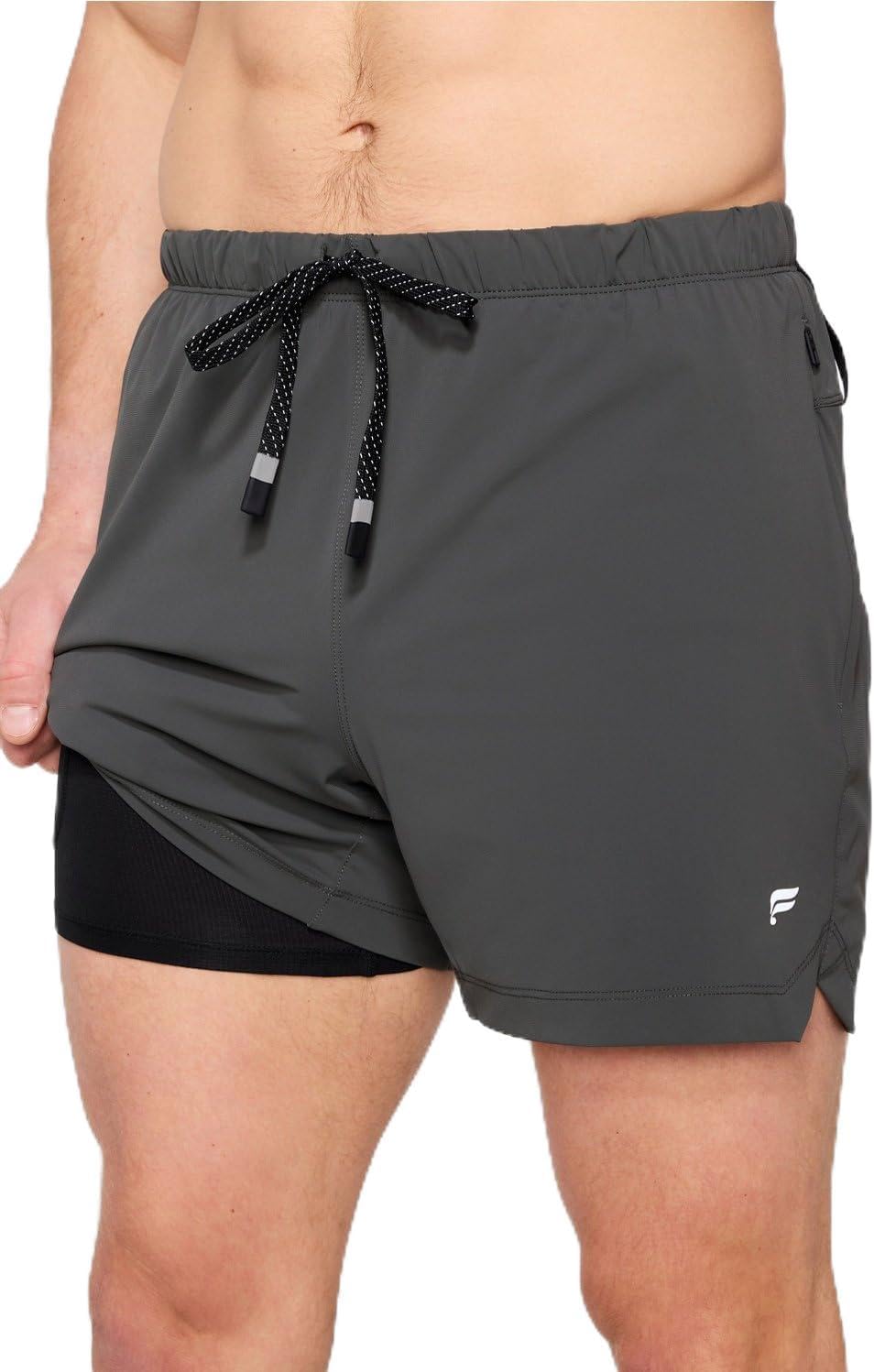 Fabletics Men's The One Short (Lined), Training, Swimming, Lightweight, Quick-Dry, Zip Pocket, Stretch Woven