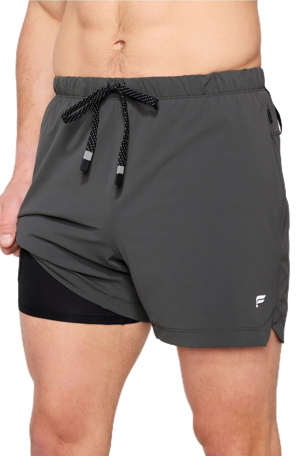 Fabletics Men's The One Short (Lined), Training, Swimming, Lightweight, Quick-Dry, Zip Pocket, Stretch Woven