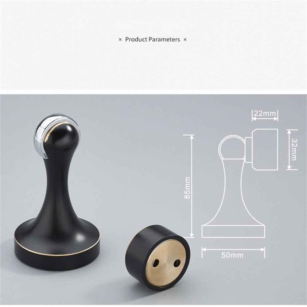 Chiusura per porta a doppio uso in ottone per parete e pavimento, contatto magnetico potente, chiusura per porta semplice integrata, interamente in rame, grigio perla, 85 * 50 mm
