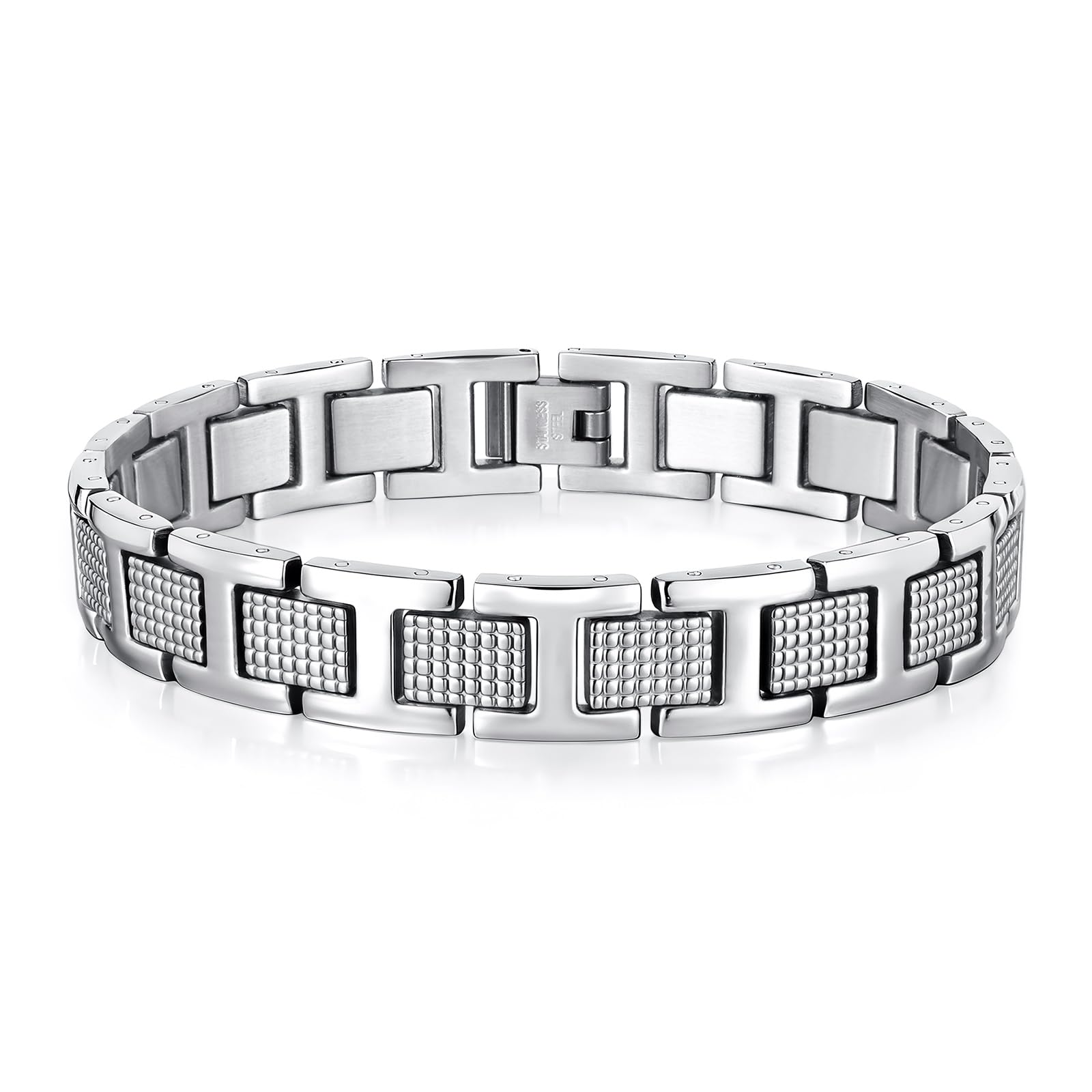 VNOX Mens Silver Bracelet