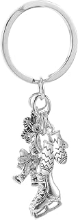 Ice Skating Keychain Snowflake Skates Jewelry with Gloves Design, Creative Ice Dancing Accessories for Skate Lovers and Winter Sports Enthusiasts, for Birthday