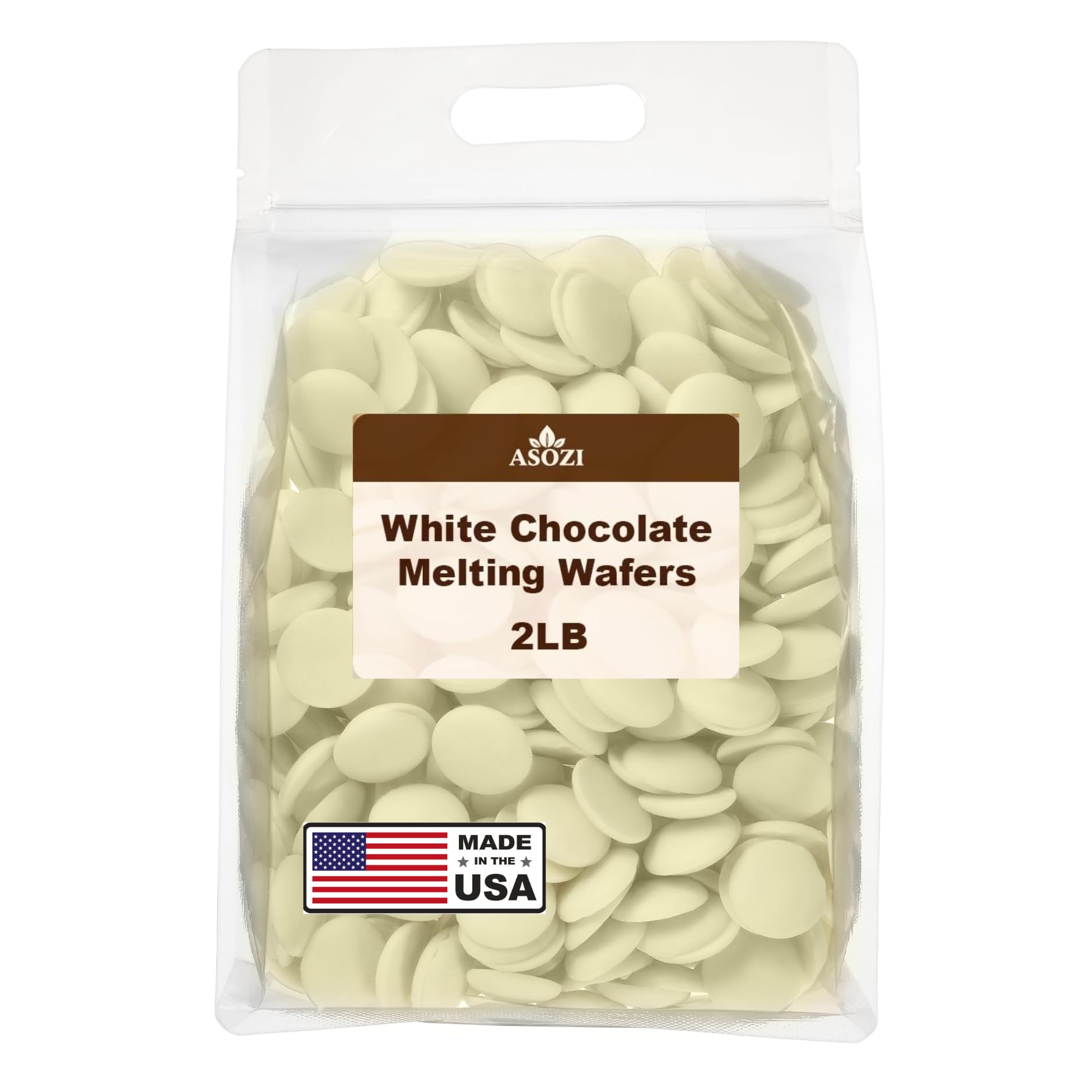 White Chocolate Coating Melting Wafers 2LB- Creamy and Sweet Taste, Perfect for Molding, Dipping, Desserts, and Candy 32oz (White Chocolate) by ASOZI