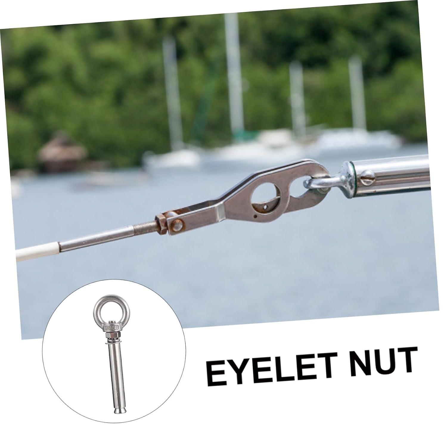 Stainless Steel Eye Nut 5 Pcs M8 90mm Silver for Lifting
