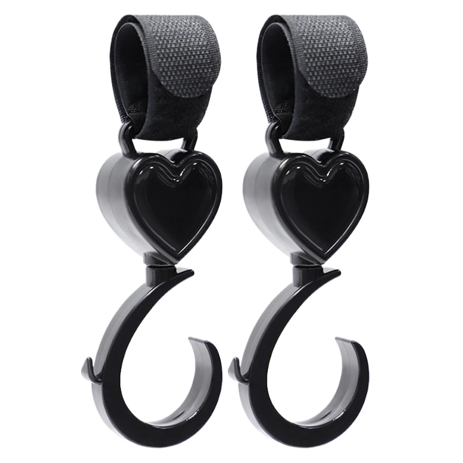 Stroller Hanger - 2X Stroller Organizers Hooks | Pram Storage Clips | 360 Degree Rotating Stroller Strap | Pushchair Storage Hooks for Purse, Pushchair Clips for Purse