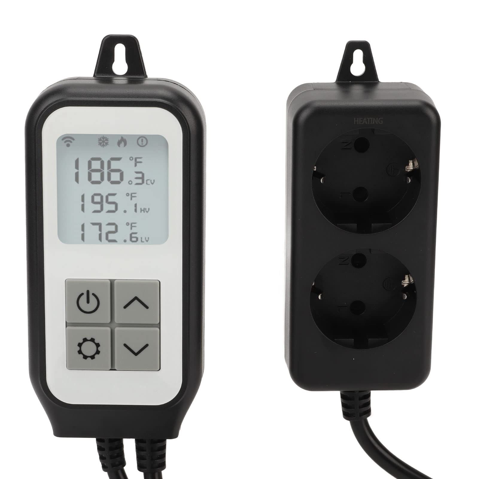 WiFi Smart Temperature Controller Socket Salida de Termostato Digital Control Remoto Configuración del Temporizador para Acuario Incubadora de Invernadero Uso Doméstico