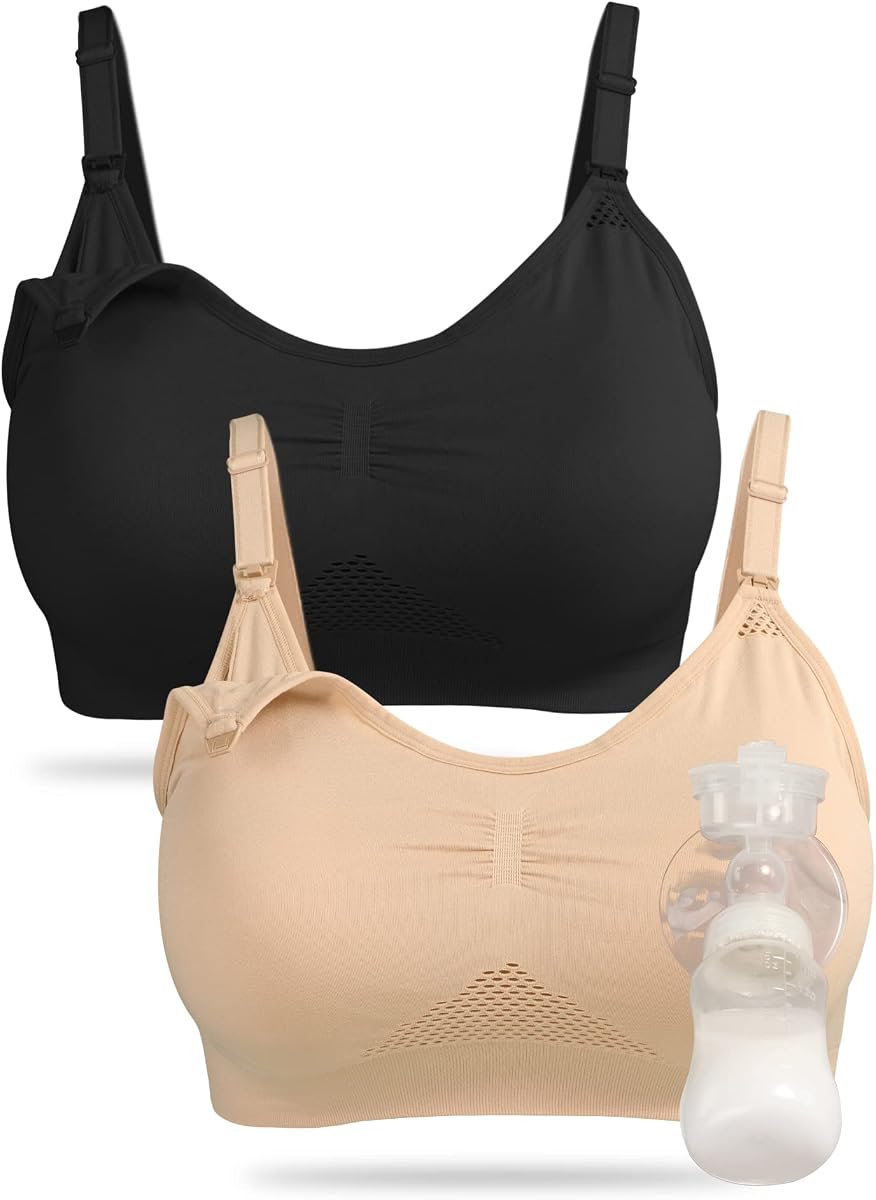 4HOW Pumping Bra Hands Free Pumping and Nursing Bra All in One