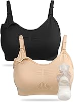 Vista 6 de 4HOW Pumping Bra Hands Free Nursing Pumping aBra All in One Wireless Padded Maternity Bralette for Large Bust
