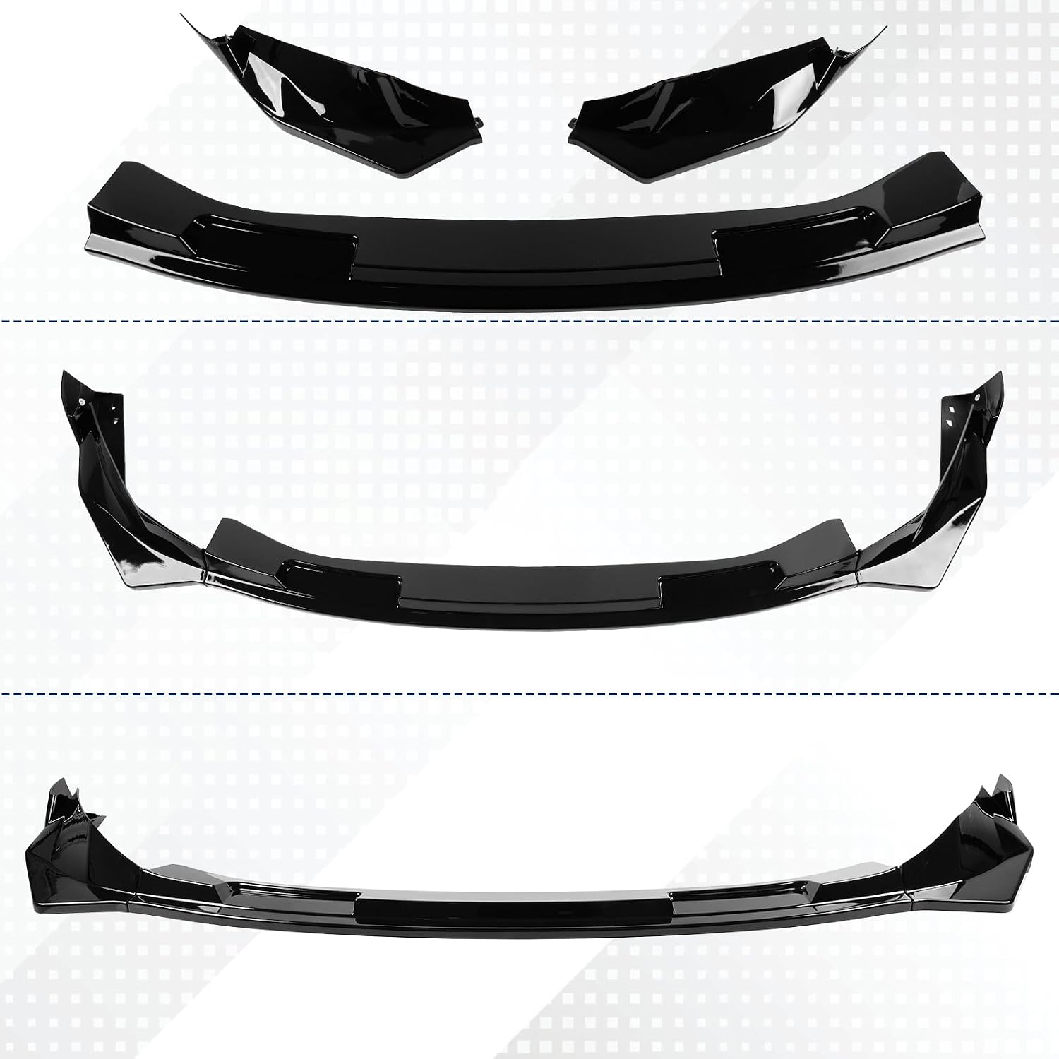 Front Bumper Lip Compatible with 2021-2026 BMW G80 M3 G82 G83 M4, Gloss Black V-Style Air Splitter Chin Body Kit