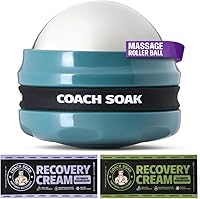 Coach Soak CryoBall Massage Roller Ball: Dual Hot & Cold Stainless Steel Deep Tissue Recovery Tool with Magnesium Cream