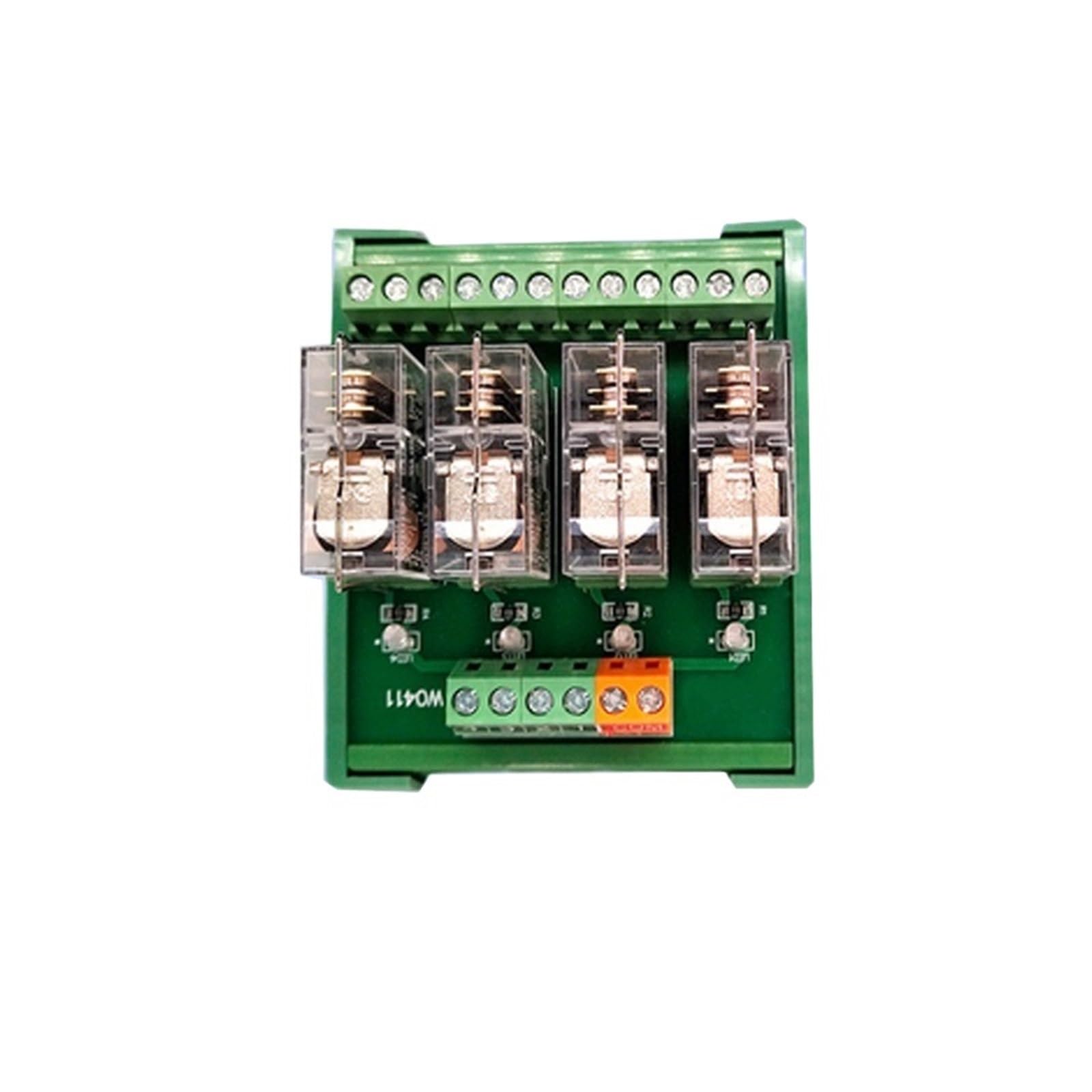 2/4 canales 1NO+ 1NC Módulo de relé de interfaz de montaje en carril DIN PLC DC 12V 24V PNP/NPN Compatible 1 Uds(1NO1NC 12V 4Channels)