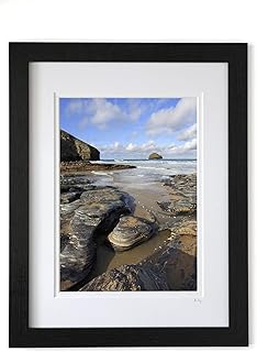A4 framed photograph by Andrew Ray featuring Trebarwith Strand in Cornwall.