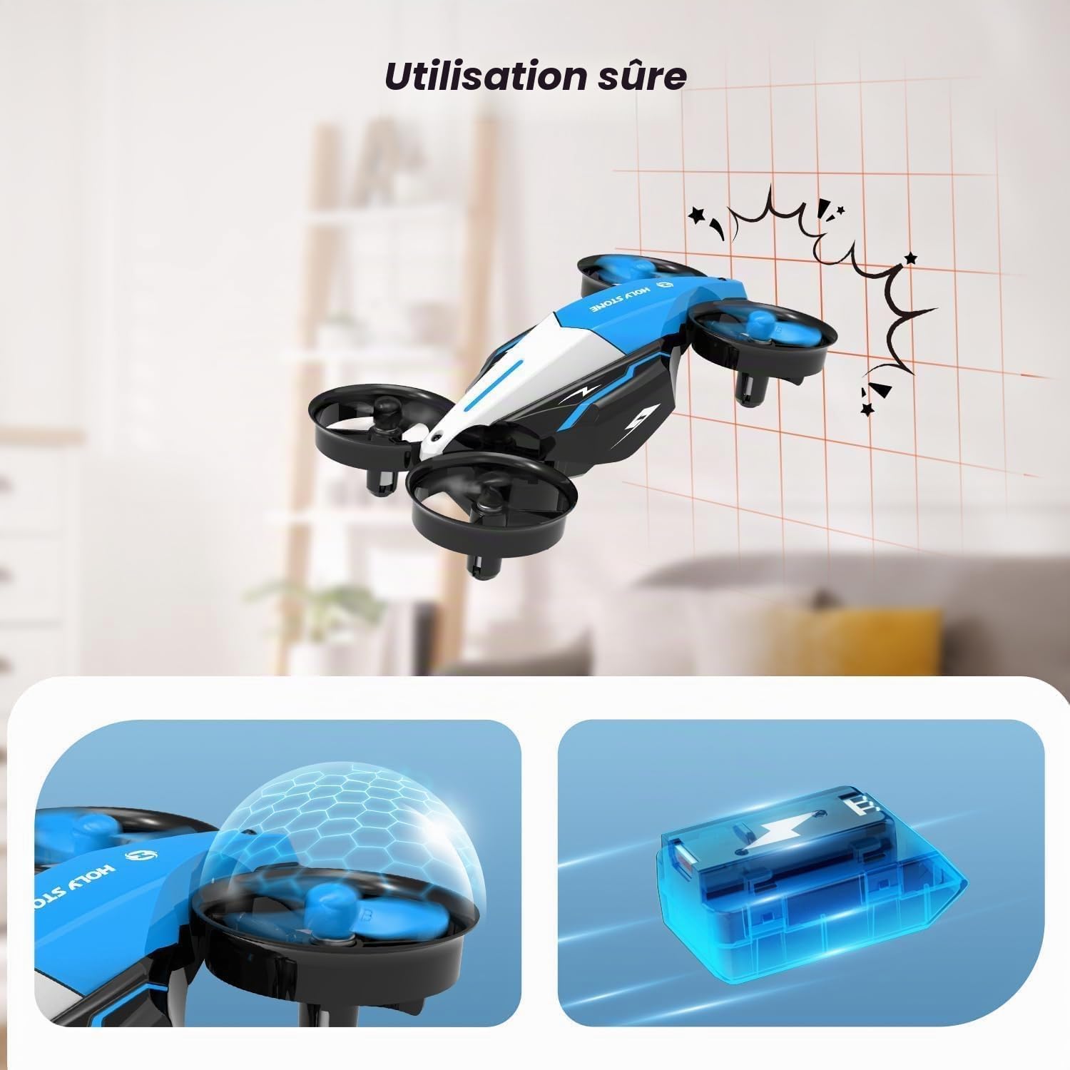 Holy Stone HS210F Mini Dron para Niños, Dron RC 2 en 1 con Mantenimiento de Altitud, Giro 3D y 3 Velocidades, Cuadricóptero para Principiantes con Hélices Protegidas, Regalo para Niños y Niñas